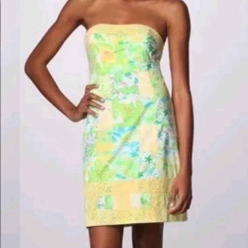 2009 Lilly Pulitzer Bowen Multi Gator Strapless Dress Style 74797 Size 4 - Picture 2 of 9
